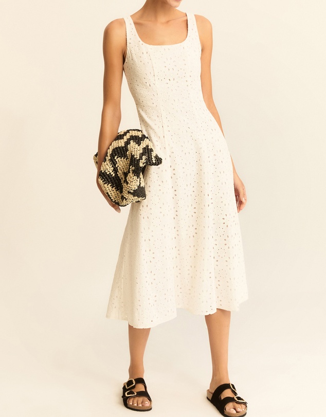 Emme - White Broderie Cotton Dress