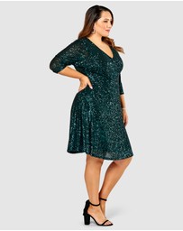 Pink Dusk by Curve Project - Are You Jelly Sequin Dress