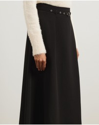 Atmos&Here - Rae Belted Flare Midi Skirt