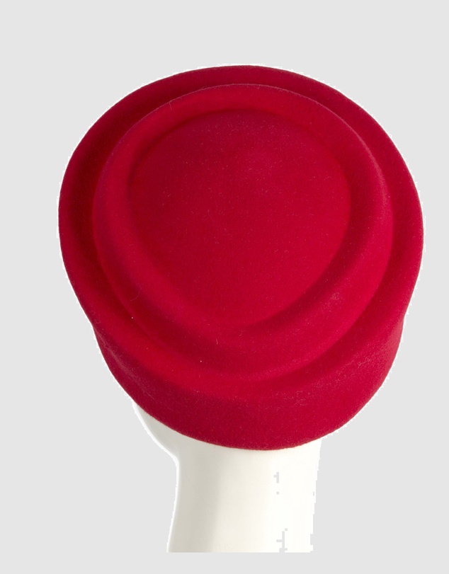 Max Alexander - Felt Red Pillbox Hat