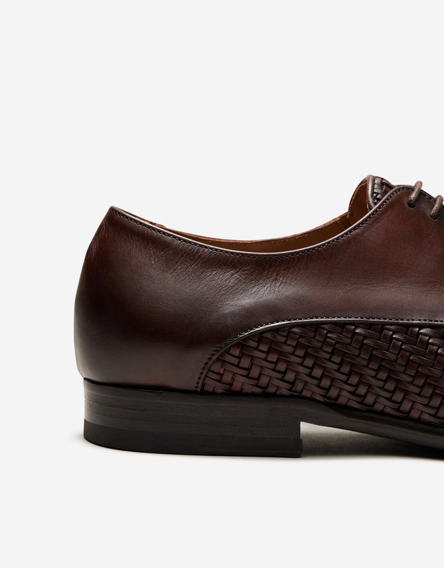 Calibre - Leather Weave Derby Tan Dark