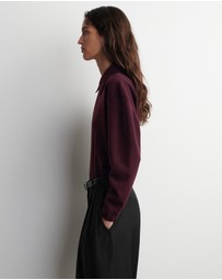 COS - Merino Wool-Yak Zip-Up Polo Shirt
