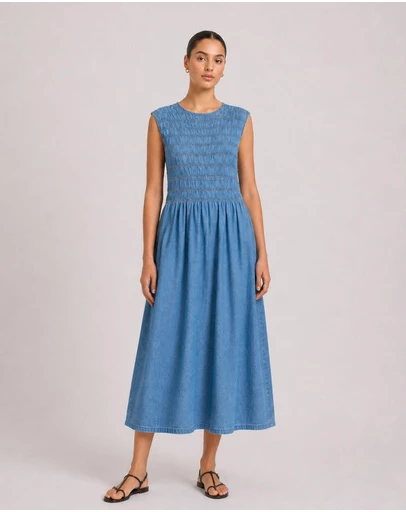 Vero Moda - Nerina Smock Midi Dress