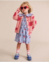 Huxbaby - Cherry Gingham Shirred Dress - Babies-Kids