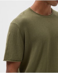 AERE - Linen Blend Rolled Hem Tee