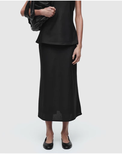 COS - Linen-Blend Midi Column Skirt