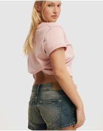 Cotton On - Micro Low Denim Shorts