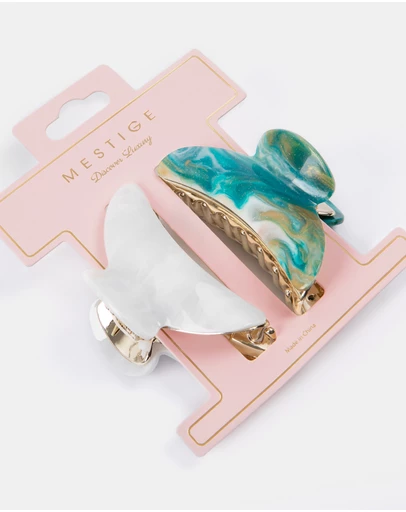 Mestige - Coastline Acetate Claw Hair Clip - 2 Pack