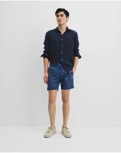 Country Road - Recycled Polyester Leaf Print Swim Short