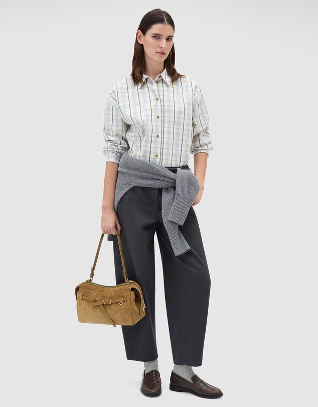 Oroton - Washed Twill Barrel Leg Pants