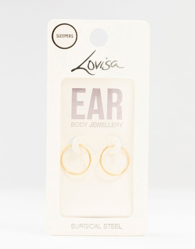 Lovisa - Gold Plated Surgical Steel Sleeper Earrings 14MM