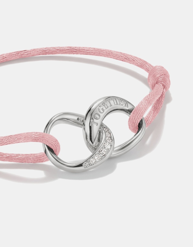 THOMAS SABO - THOMAS SABO Textile bracelet Together pink with zirconia