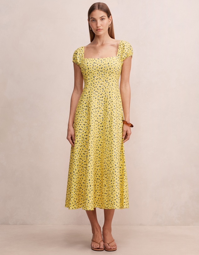 Forever New - Sadie Cap Sleeves Linen Midi Dress