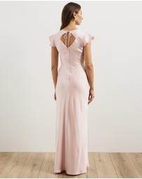 Atmos&Here - Becca Lace Trim Satin Maxi Dress