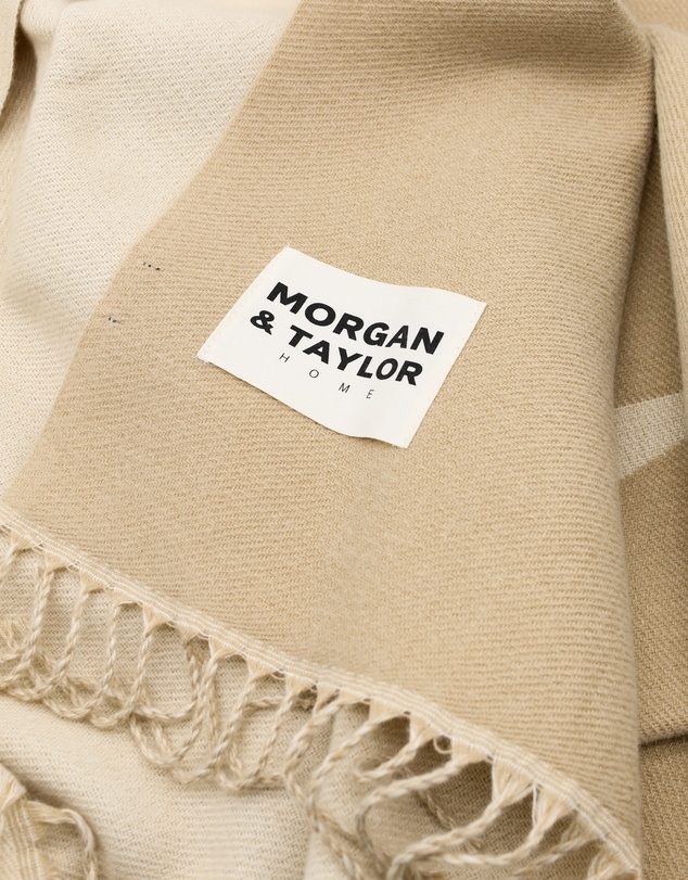 Morgan & Taylor - Abstract Artist Throw Blanket in Beige