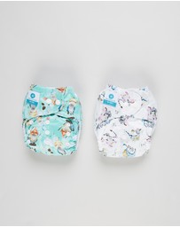 itti bitti - Bare Essentials One Size Fits Most Reusable Cloth Nappy & Wetbag 2-Pack