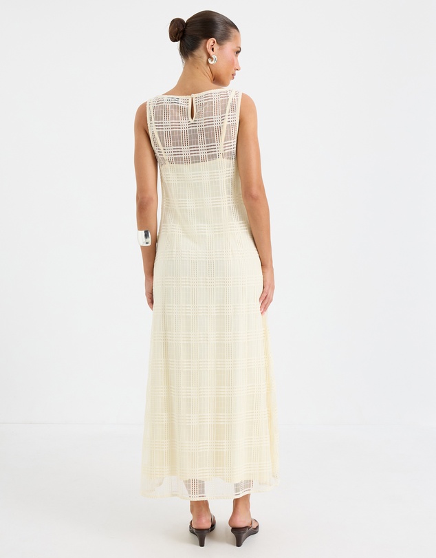 Calli - Selene Sheer Check Midi Dress