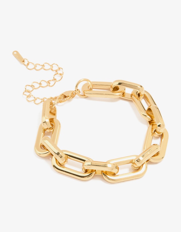 Lovisa - Waterproof Gold Plated Stainless Steel Paperclip Large Chain Bracelet