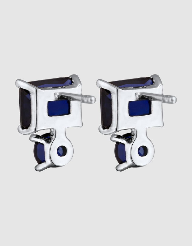 Elli Jewelry - Sapphire Stud Earrings in 925 Silver