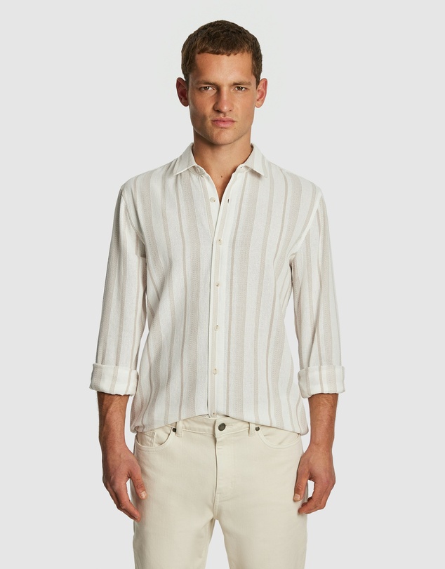 yd. - Island Stripe Textured Shirt