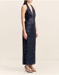 Shona Joy - Everly Plunged Cross Back Maxi Dress