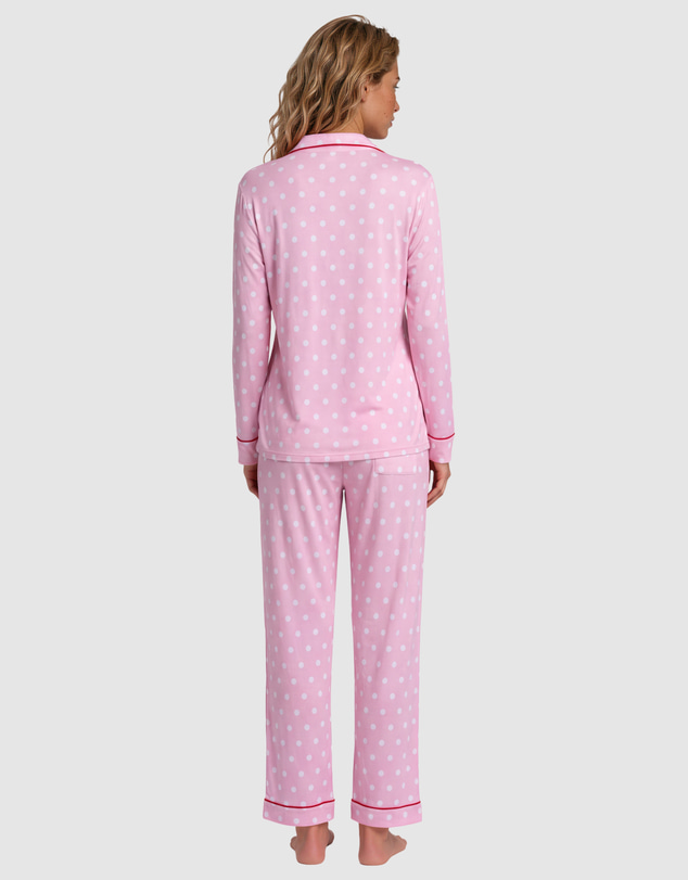 Sant And Abel - Women's Spotty Pink Bamboo Long PJ Set