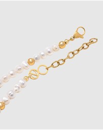 Nialaya Jewellery - Men's Pair of Dice Pearl Choker