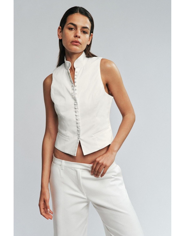 Bardot - Esma Button Front Cotton Top
