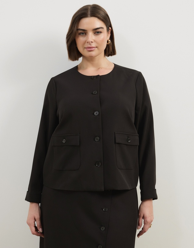 Atmos&Here Curvy - Sorelle Cropped Tailored Jacket