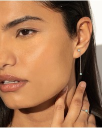 Mestige - Bello Blue Opal Earrings - Silver Plated