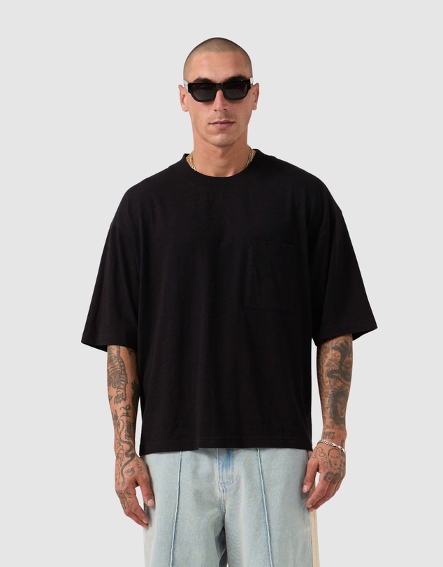 Zanerobe - Cropped Slub Flow Tee Black