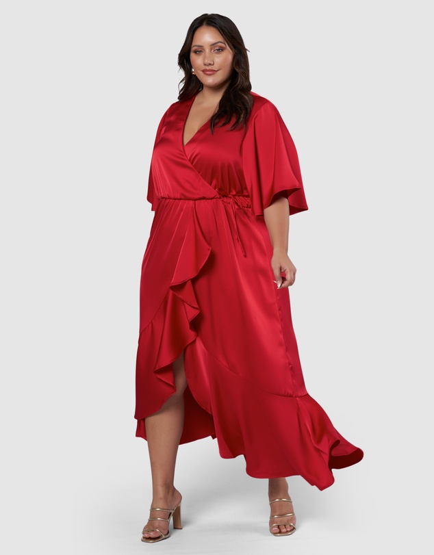 Pink Dusk by Curve Project - Smouldering Wrap Maxi Dress
