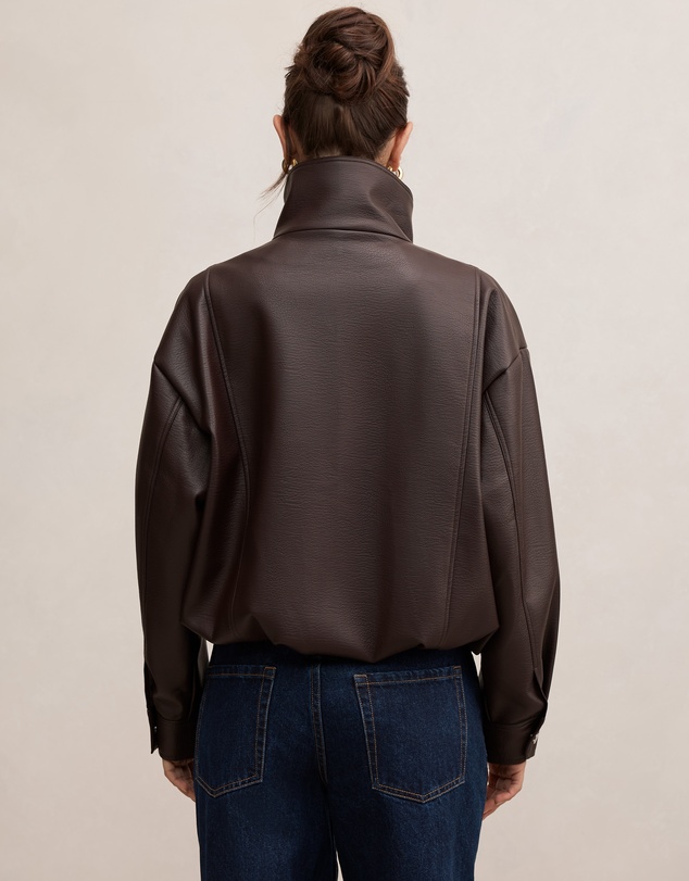 Forever New - Bex Double Funnel Neck Faux Leather Jacket