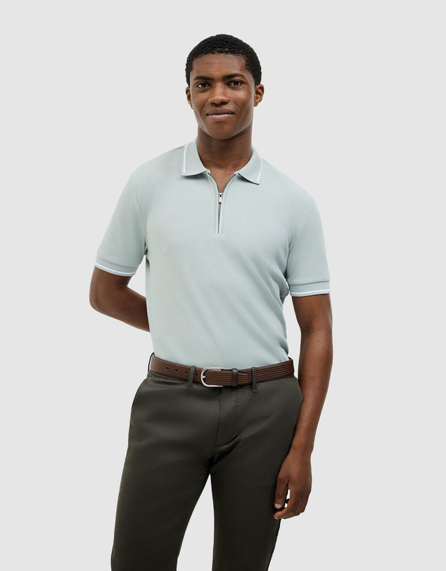 Politix - Morgan Textured Zip-up Polo