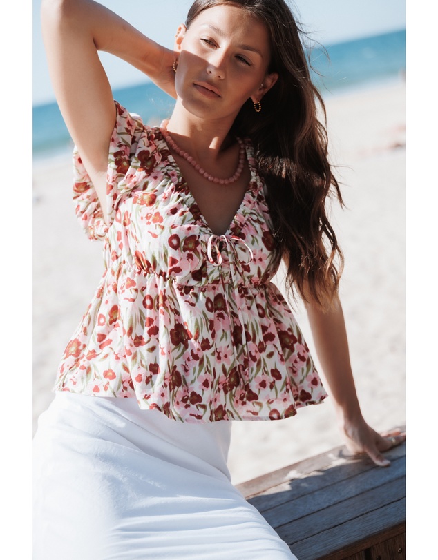 Petal & Pup - Rois Top - Pink Green Floral