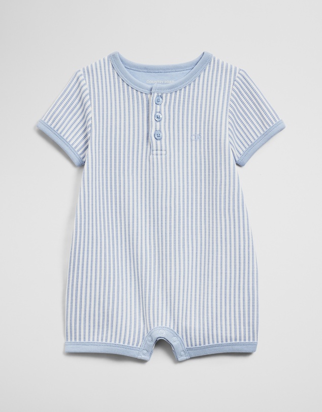 Country Road - Short Sleeve Waffle Romper