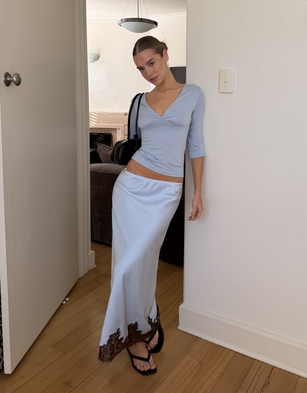 Dazie - Cherry 3/4 Sleeve V-Neck Top