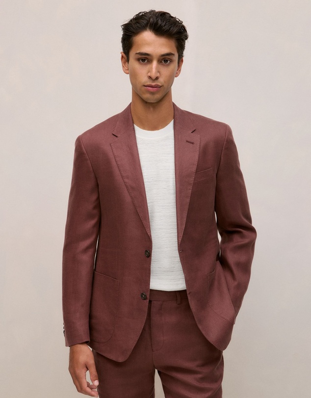 Trenery - Regular Fit Belgian Linen Blazer in Espresso