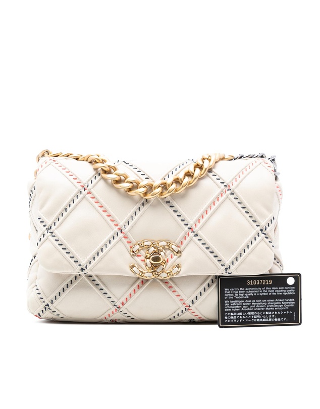 Pre-Loved by Azura Reborn - Pre-Loved Medium Lambskin Stitched 19 Flap