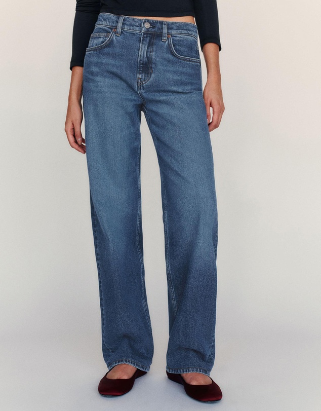 Reformation - Miles Stretch Mid Rise Straight Leg Jeans