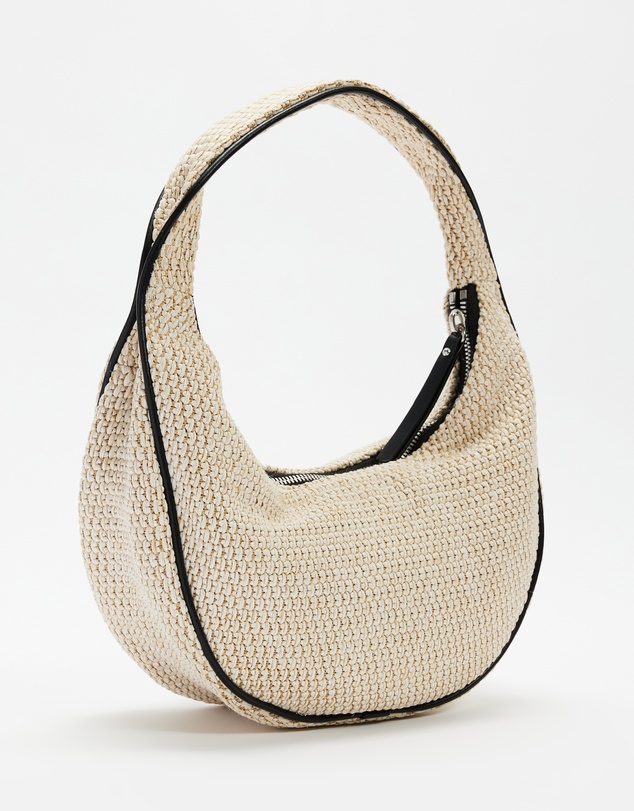 Calvin Klein - Pinched Raffia Medium Shoulder Bag