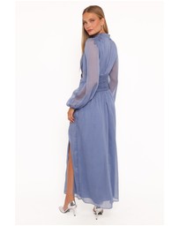Petal & Pup - Neveah Long Sleeve Maxi Dress - Dusty Blue