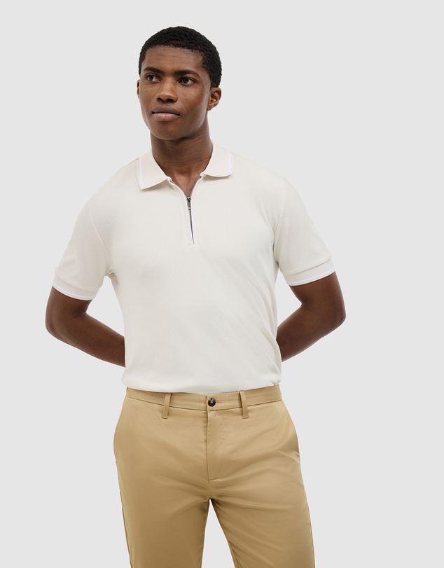 Politix - Morgan Textured Zip-up Polo