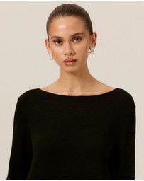Tussah - Violet Fine Knit Boat Neck Top