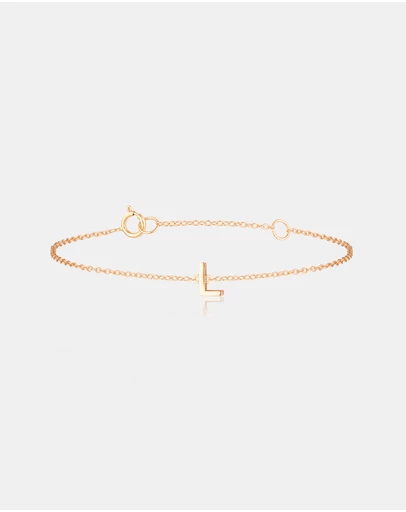 The Silver Collective - Petite A-Z Letter Bracelet - L