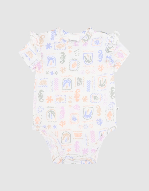 Kynd Baby - Frill Short Sleeve Bodysuit in Resort