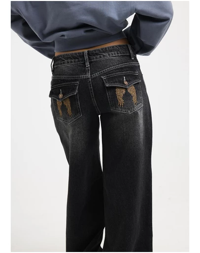 Neon Hart - Cindy Low Wide Denim Jeans