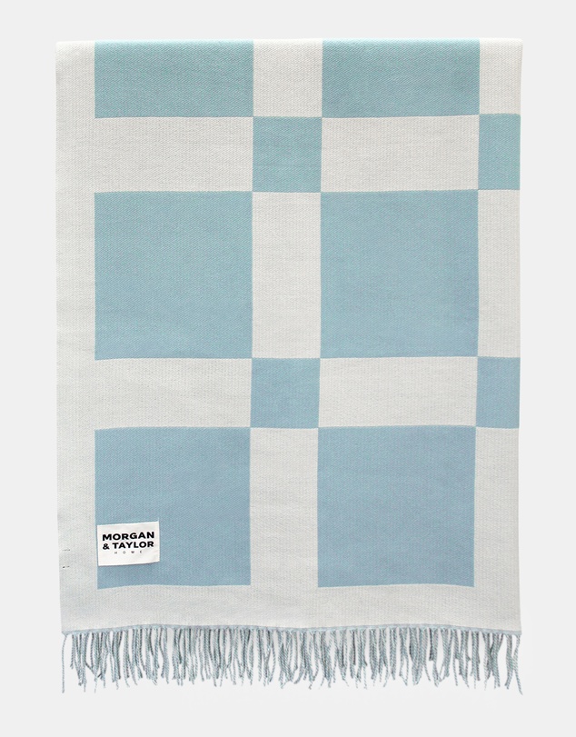 Morgan & Taylor - Archie Throw Blanket in Beige and Light Blue