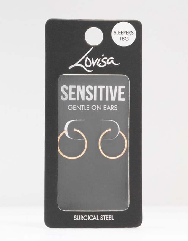 Lovisa - Gold Plated Surgical Steel Sleeper Earrings 14MM