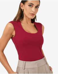 Forcast - Soho Rounded Square Neck Top